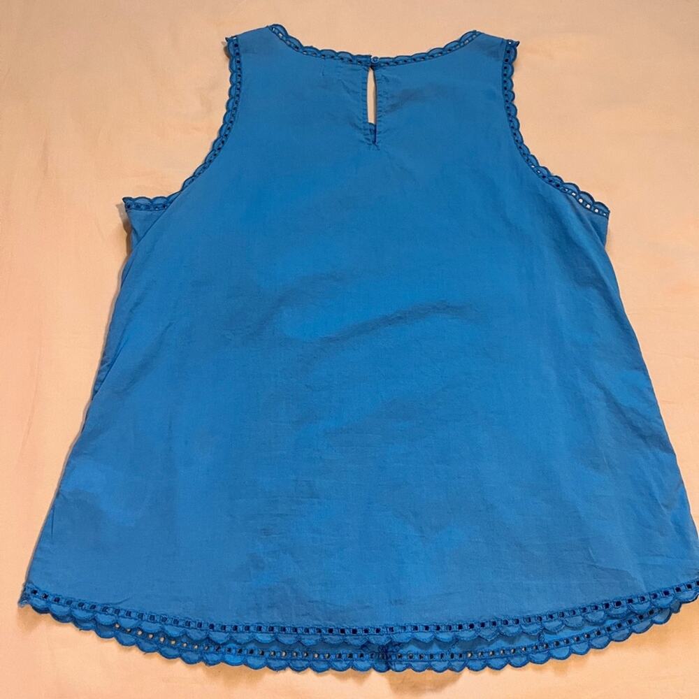 Gap Women's Vibrant Blue Eyelet Tank Top Shirt Size Medium - Picture 6 of 7